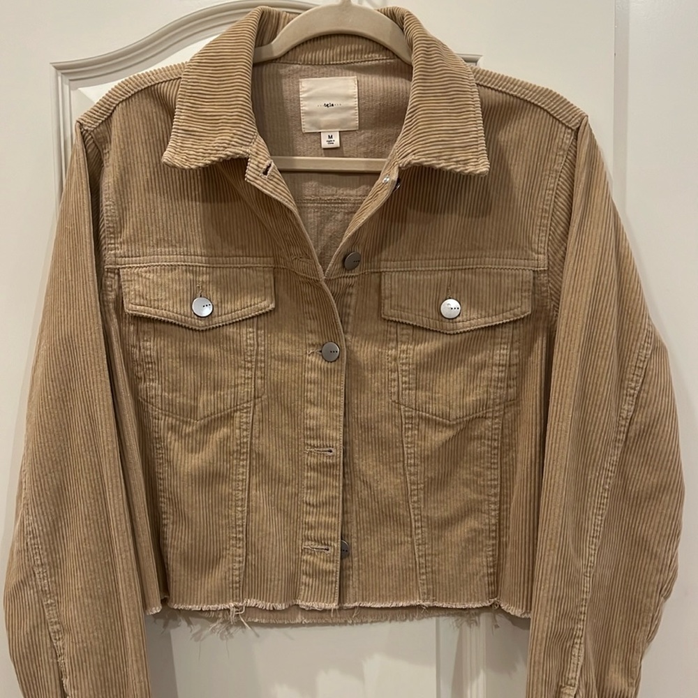 NWOT tgla cropped corduroy jacket - beige
